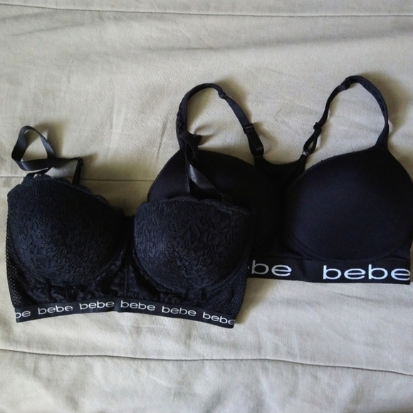 Bebe Intimates Black Bras Bundle of 2 - Picture 1 of 12